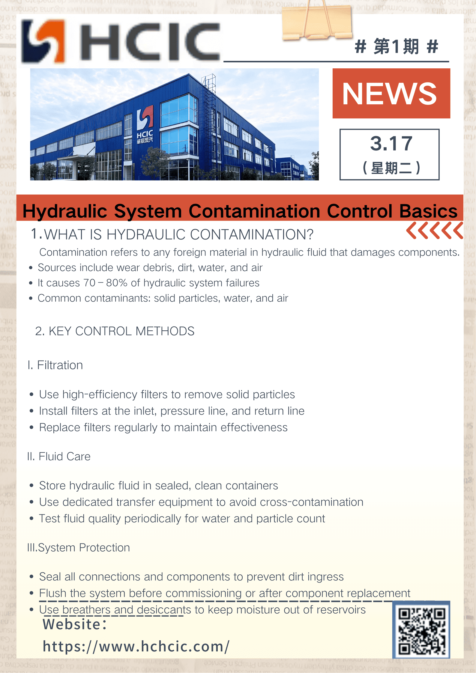 Hydraulica System Contamination Control Basics